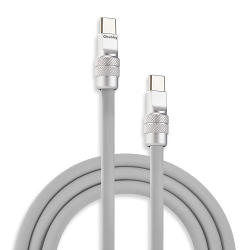 chubbycable Chubby 2.0 USB C 240W Fast Charging Cable Silicone Soft Durable USB C Cable Extra Thick Charger Cord Compatible with iPhone 17-15 Series iPad, Gray, Type-C to Type-C, 3.3FT - color: Gray, size: 3.3ft (1m), style: Type C-Type C