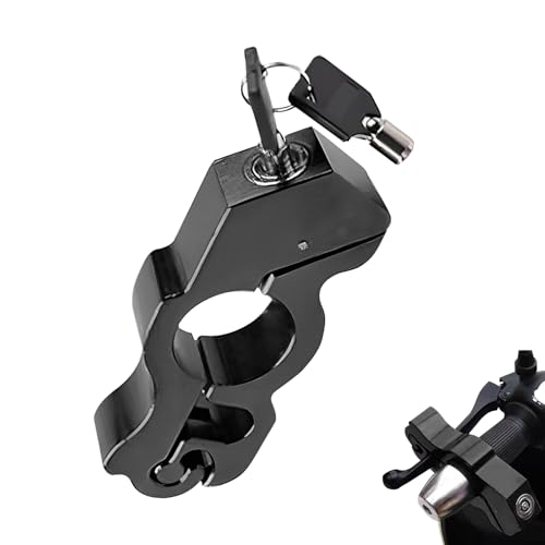 Motorcycle Handlebar Lock, Anti-Theft Anti-Picking Device for Brake Handlebar, Portable Adjustable Throttle Lock, Heavy Duty Anti-Rust Fixing Accessory for Bicycle Motorcycle Tricycle (Black) - color: Black
