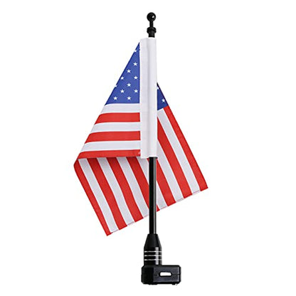 Motorcycle USA Flag Flagpole Mount Rear Rack Luggage Rack Fits for Honda Goldwing GL1500 GL1200 GL1800 2001-2025, Black - color: Black Flagole+US Flag 1 Set
