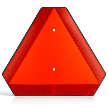 Slow Moving Vehicle Safety Sign,Slow Moving Vehicle Triangle Sign,Plastic 14"x16" Engineering Grade Reflective for Golf Cart (Plastic) - color: Plastic