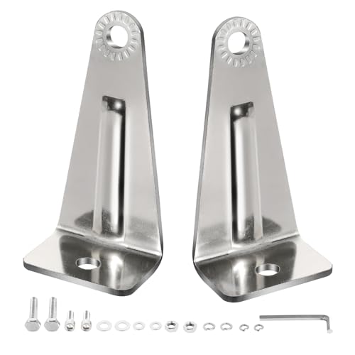 2PCS Light Bar Mounts, Universal Single Row LED Light Bar Mounting Brackets Straight/Curved Lights Bracket for Truck Pickup Wrangler ATV UTV-M8 - color: Silver, size: For M8 Single Row