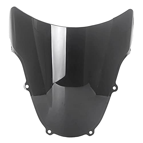 ABS Plastic Double Bubble Windshield Windscreen Compatible for Suzuki GSX-R1000 2003 2004 03 04 GSXR 1000 (Black) - color: Black