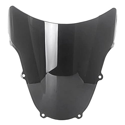 ABS Plastic Double Bubble Windshield Windscreen Compatible for Suzuki GSX-R1000 2003 2004 03 04 GSXR 1000 (Black) - color: Black