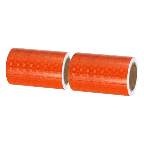 PATIKIL Reflective Tape, 2 Roll 4 Inch x 10 ft Waterproof Self Adhesive High Visibility Caution Warning Safety Tape Outdoor Reflector for Trucks Trailers Cars, Orange - color: Orange, size: 4 Inch x 10 ft
