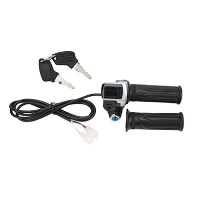 Throttle with Key Scooter Throttle Electric Bike Grip Lock Key Set with LED Indicator 48V Motorcycle Scooter Accelerator Handle Grips Ergonomic Design