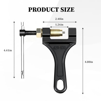 Motorcycle Chain Breaker, 420-530 Adjustable Motorcycle Chain Breaker Tool with 420 Chain Master, Motorbike Chain Accessories Parts, Compatible with Bicycle Dirt Bike Scooter