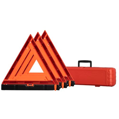 Warning Triangle Sign DOT Approved 3PK,Reflective Warning Road Safety Triangle Kit for Truck,49 CFR Part 571.125 (FMVSS 125) US