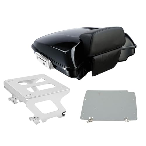 TCT-MOTORPARTS Razor Trunk Backrest Metal Base w/Solo Luggage Mounting Rack Fit for 2020-2025 Harley Low Rider FXLRS FXLRST - color: Style #1