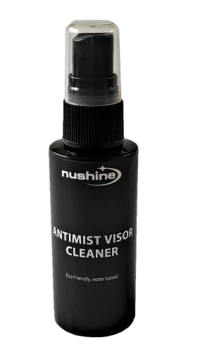 Nushine Anti-Mist/Anti-Fog Visor Cleaner 1.7 Oz (50ml) Ecofriendly, Water Based and Solvent Free. Works on Glasses, Goggles and Mirrors