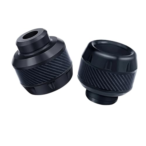 2PCS Burning Titanium Motorcycle Frame Slider Aluminum Front Fork Cup Falling Crush Protector Carbon Fiber for Motorbike Scooter(C-1) - color: C-1