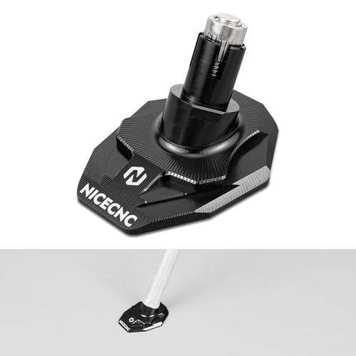 NICECNC Kickstand Foot Extension Pad & Puck, Motorcycle Stand Pad CNC Billet Aluminum Dirt Bike Compatible with KTM 125-530 XC XCW XCF XCF-W EXC EXC-F 2008-2023 Accessories, Black - color: black