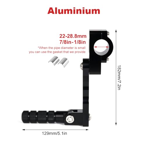 Xitomer Adjustable 22-28mm Black Aluminum Passenger Footpegs for Vulcan 650 / S 2015-2024 Cruiser Motorcycle - size: 130mm