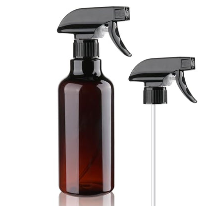 Spray Bottles Plastic Spray Bottle for Hair Mist/Stream Heavy Duty Empty Spray Bottles for Cleaning Solutions, Plants, Cooking (16.9oz-Brown+nozzle) - color: 16.9oz-Brown+nozzle