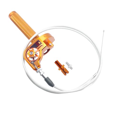Motorcycle Throttle Grip 7/8" 22mm CNC Aluminum Quick Twister with Throttle Cable for KLX CR CRF EXC XR CRF50 CRF230 50 110 125 230 250 Dirt Pit Bike Motocross Motorbike Quad ATV - color: Orange