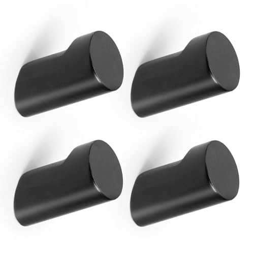 Optish Wood Wall Hooks for Hanging, 4 Pack Hat Hook for Walls, Coat Hook Wall Mount, Backpack Hooks for Walls, Bathroom Towel Hanger (Black) - color: Black