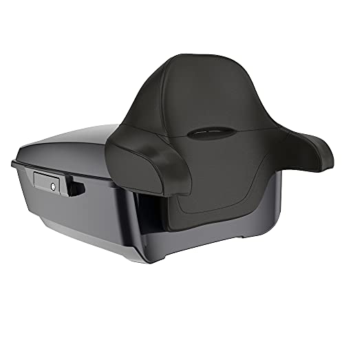 Advanblack King Tour Trunk Pack, Black Mount Bracket & Top Luggage Rack Fit for 2009-Later Harley Touring, Road Glide, Street Glide Special, Road King, Electra Glide (Black Pearl) - color: Black Pearl