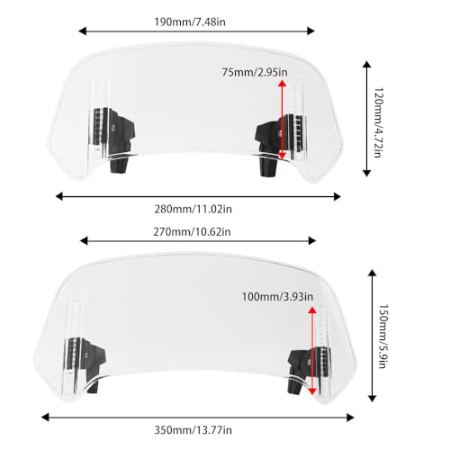 2013-2026 Fit For K-tm Adventure 390 790 890 1090 1190 1290 Super Adventure S R Motorcycle Windshield Extension Adjustable Spoiler Deflector(Large) - color: Large