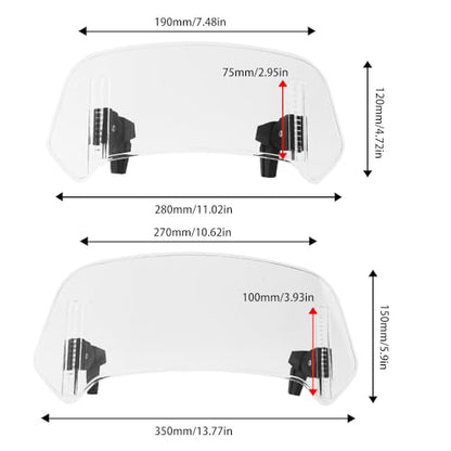 2013-2026 Fit For K-tm Adventure 390 790 890 1090 1190 1290 Super Adventure S R Motorcycle Windshield Extension Adjustable Spoiler Deflector(Small) - color: Small