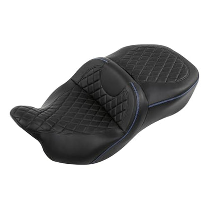 SLMOTO Hammock Motorcycle Drive Seat - Gel Motorcycle Seat Cushion fit for Harley Touring Road King Street Glide Road Glide Electra Glide 2009-2023 Blue - color: Gel Style B Blue