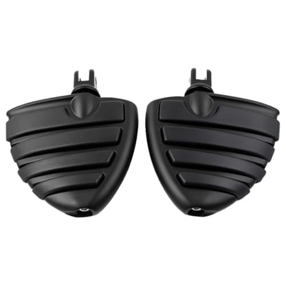 Matte Black Wing Style Motorcycle Foot Pegs Compatible with Harley Touring Road King Street Glide Softail Dyna Sportster, Wide Adjustable Footrests with Male Mount Clevis - color: Matte Black#50