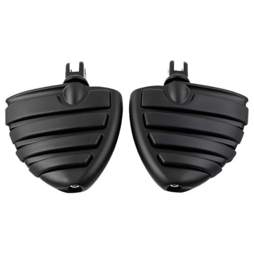 Matte Black Wing Style Motorcycle Foot Pegs Compatible with Harley Touring Road King Street Glide Softail Dyna Sportster, Wide Adjustable Footrests with Male Mount Clevis - color: Matte Black#50