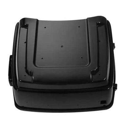 TCMT King Motorcycle Trunk Box Fits For Harley Davidson 2014-2025 Touring CVO Road King Road Glide Street Glide Electra Glide Ultra Limited Pack - color: Vivid Black Black Latches(W Speaker Holes)