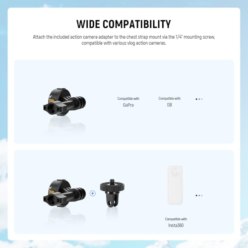 NEEWER Chest Mount Harness for Action Camera,Adjustable Hand Free Chest Strap Compatible with GoPro Hero DJI Osmo Insta360,Magnetic Release Action Camera Chest Mount for Point of View Video Vlog,GP25 - style: GP25 Accessory