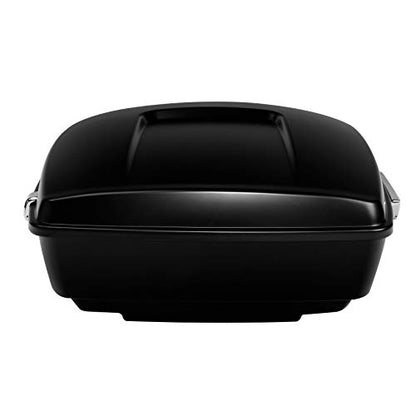 Black Denim 13.7" King Trunk W/Latch Key Fit For Harley Trunk Touring CVO Road King Road Glide Street Glide Electra Glide Ultra Limited 2014-2025 - color: Black Denim(No Speaker Holes)