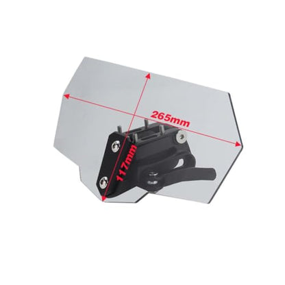 Motorcycle Windshield Extension Adjustable Spoiler Clamp-On Windscreen Deflector Compatible with Universal Models