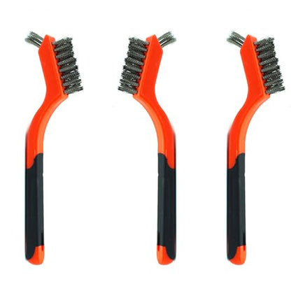 3pcs Small Stainless Steel Little Wire Brushes Set for Cleaning Rust Removal