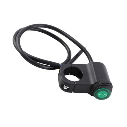 Qiilu 12V 1 1/8' Black Handlebar Switch, Push Button, Manual Operation, IP65 Waterproof