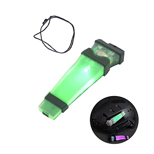Helmet Signal Light - Waterproof Safety Flashing Survival Light for Outdoor Sports, Hunting, Tactical, Hiking, Boating, Cycling - Personal Identification Marker - Hook Back (Black + Green) - color: Black Strap+Green Light