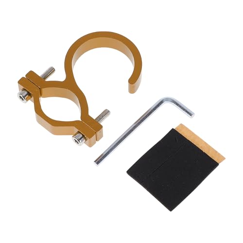 Universal Aluminum Alloy Motorcycle Hanging Helmet Hook Foldable Handlebar Hooks for Hanging Cup Holders Gloves Luggage for Scooters Gold Tone Hexagon Wrench Gasket - color: Gold Tone, size: 2.56"