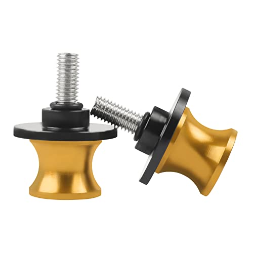 CHIFUN 2Pcs 10MM M10 X1.5/1.25 Motorcycle Swing Arm Spools Sliders CNC Aluminum Swingarm Spools Stand Screw Compatible with VULCAN S 650 900 Ninja 250 300 ZX-10R ZX-6R(Gold) - color: Gold