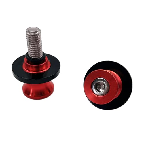 2Pcs Frame Stands Screws Swingarm Spools Slider 6mm 8mm 10mm Screw for Motorcycle Modification Tool Motorcycle Decorations - color: Red, size: 6MM