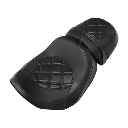 C.C. RIDER Low-Profile Rider&Passenger Seat Fit for Harley Touring 2023-2025 CVO Street Glide FLHXSE CVO Road Glide FLTRXSE 2024-2025 Street Glide FLHX Road Glide FLTRX FLTRXSTSE - size: 02# Black