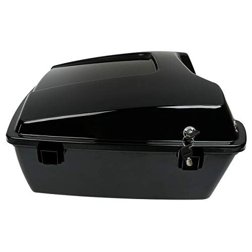 TCMT 10.7" Chopped Trunk Set Fit For Harley Touring 1997-2013 Road King Road Glide Street Glide Electra Glide Pack - color: Chopped Black Lacthes