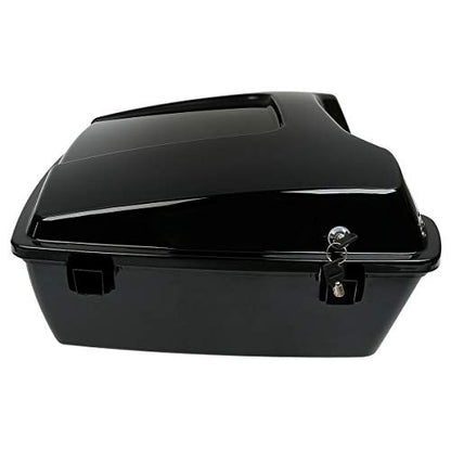 TCMT 10.7" Chopped Trunk Set Fit For Harley Touring 1997-2013 Road King Road Glide Street Glide Electra Glide Pack - color: Chopped Black Lacthes