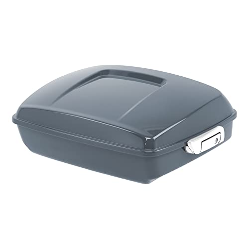 TCT-MOTORPARTS Chopped Trunk Luggage Kit w/Backrest Pad Two-Up Mounting RackFit For Harley CVO Street Glide 2014-2024 Gunship Gray - color: Fit for Gunship Gray #1