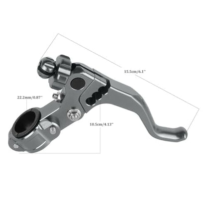 7/8‘’ 22mm Universal Motorcycle CNC Short Stunt Clutch Lever Aluminum Alloy Clutch Handlebar Compatible with Most Motorcycles Dirt Bike-Titanium - color: Titanium