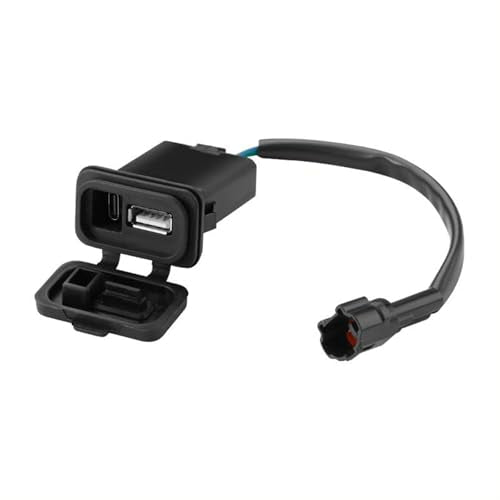 Motorcycle USB Type-C Fast Charger Port for CFMOTO | Flush Mount USB A + USB C 12V-5V Waterproof QD/Quick Charge 3.0 for CF MOTO 450SS,450NK,300SS,800NK,Papio