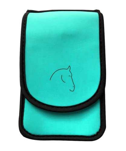 The Horse Holster Cell Phone Holder, Teal, L/XL - Holds All Cellphones, Money, Credit Cards, Lip Balm, Safely Secure Essentials During Activity, 4 Ways to Wear, Riding, Biking, and More - color: Teal, size: L/XL Leg Strap (30”)