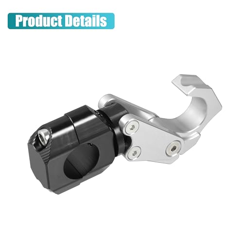 uxcell Motorcycle Handlebar Hook Aluminum Alloy Helmet Gloves Hanger Luggage Hanger for Honda ADV150 2023 W/Hexagonal Screws and Wrench Silver Tone