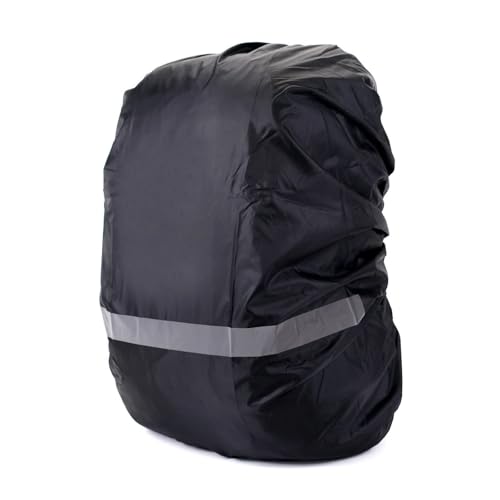 Backpack Rain Cover Waterproof Backpack Cover Solid Color Reflective Night Cycling Rain Suitable for 18L-25L Small - color: Black08 S(18L-25L)