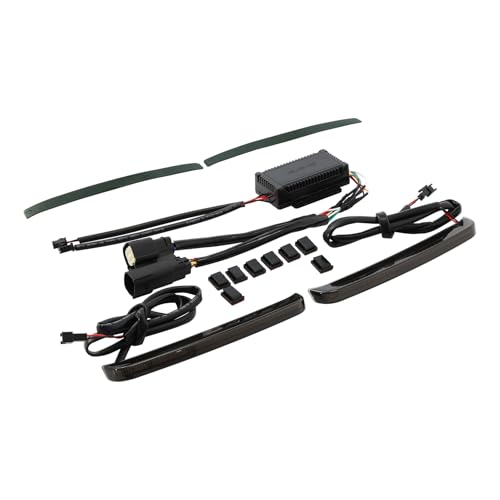TCT-MOTORPARTS Vivid Black 5" Stretched Saddle Bag Saddlebags w/LED Run Brake Turn Signal Lights Fit for Harley Touring 2014-2024 Road King Street Glide - color: Stretched Vivid Black w/Light #2
