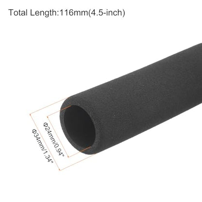 MECCANIXITY Foam Grip Tubing Handle Grips 24mm ID 34mm OD 4.5" Black for Pipe Insulation, Utensils, Fitness, Tools Handle Support - size: 24mm x 34mm