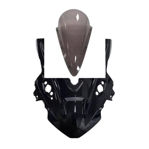 Motorcycle Windshield for 675SR CF675SR CF 675SR-R Motorcycle Double Bubble Windscreen Screen Windshield Wind Deflectors Accessories - color: Glossy Black Smoke