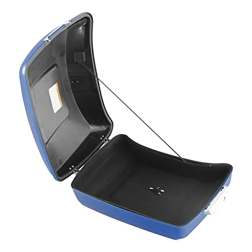 Electric Blue Chopped Trunk W/Latch Backrest Fits for Harley Tour Luggage Trunk Touring 14-22 Road Street Electra Glide - color: Electric Blue Chopped Trunk Set #4