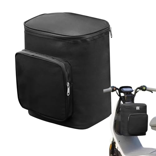 Motorcycle Front Fork Bag - Waterproof Storage Bag, Heavy-Duty 600D Oxford Fabric, Heat Preserving Cargo Organizer | Compact Motorcycle Carry Pouch for Glasses, Tools, Small Gear, Outdoor Riding - color: Black