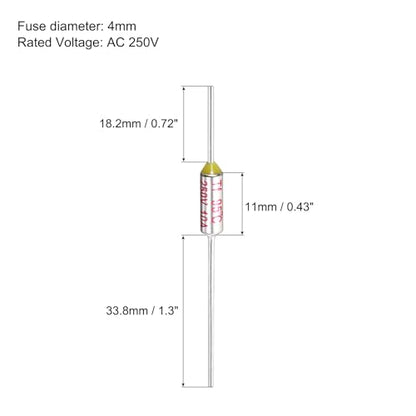 MECCANIXITY 10 Pcs Metal Temperature Thermal Fuse SF95 95C 203F 10A 250V Cutoff Thermal Fuse with 20 Pcs BN1.25 Bare Terminal Butt Connector - style: SF95